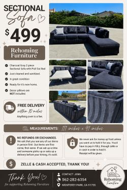 Beautiful Sectional Sofa With Pull Out Bed 💥 Free Delivery 💥