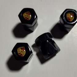 Set Of 4 New Wheel Tire Caps Air Valve Stem Cover For Porsche Car