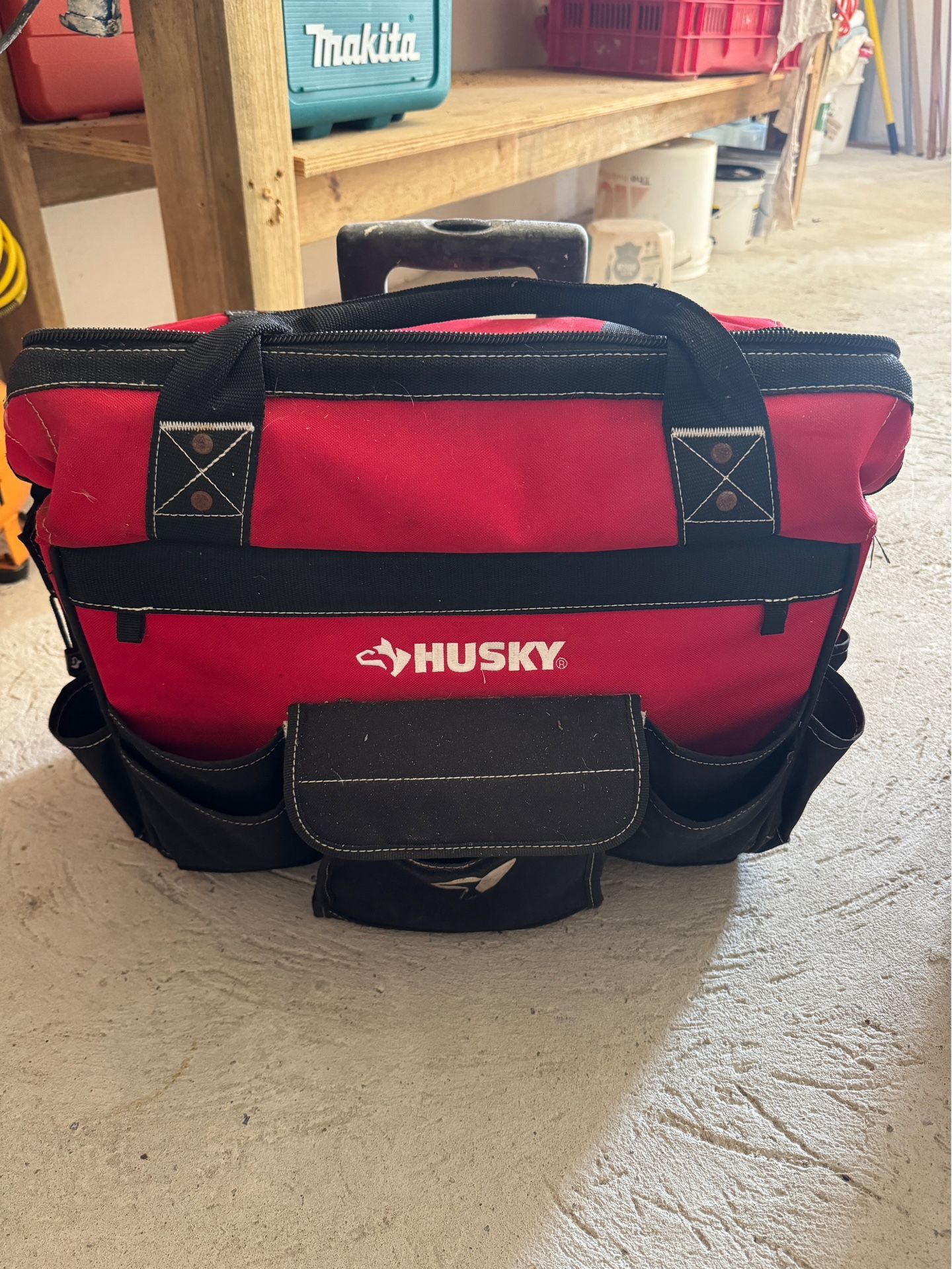 Husky 18 Tool Bag With Wheels And Long Handle
