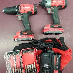 20V CORDLESS IMPACT DRIVER & DRILL KIT CRAFTSMAN LIKE NEW