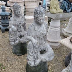 Concrete Buddha Statue / Cement Stone Backyard Patio Garden Buddhas