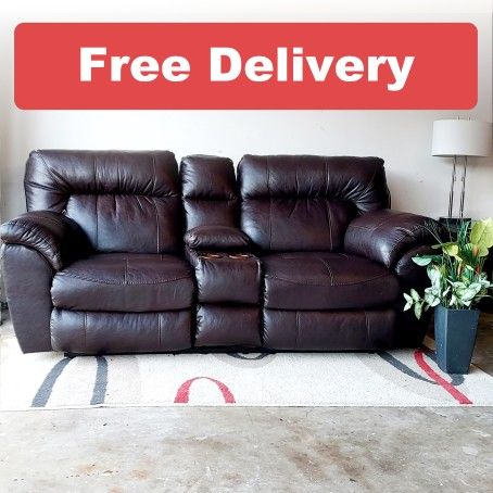 Comfy Leather Recliner Couch Brown - FREE DELIVERY