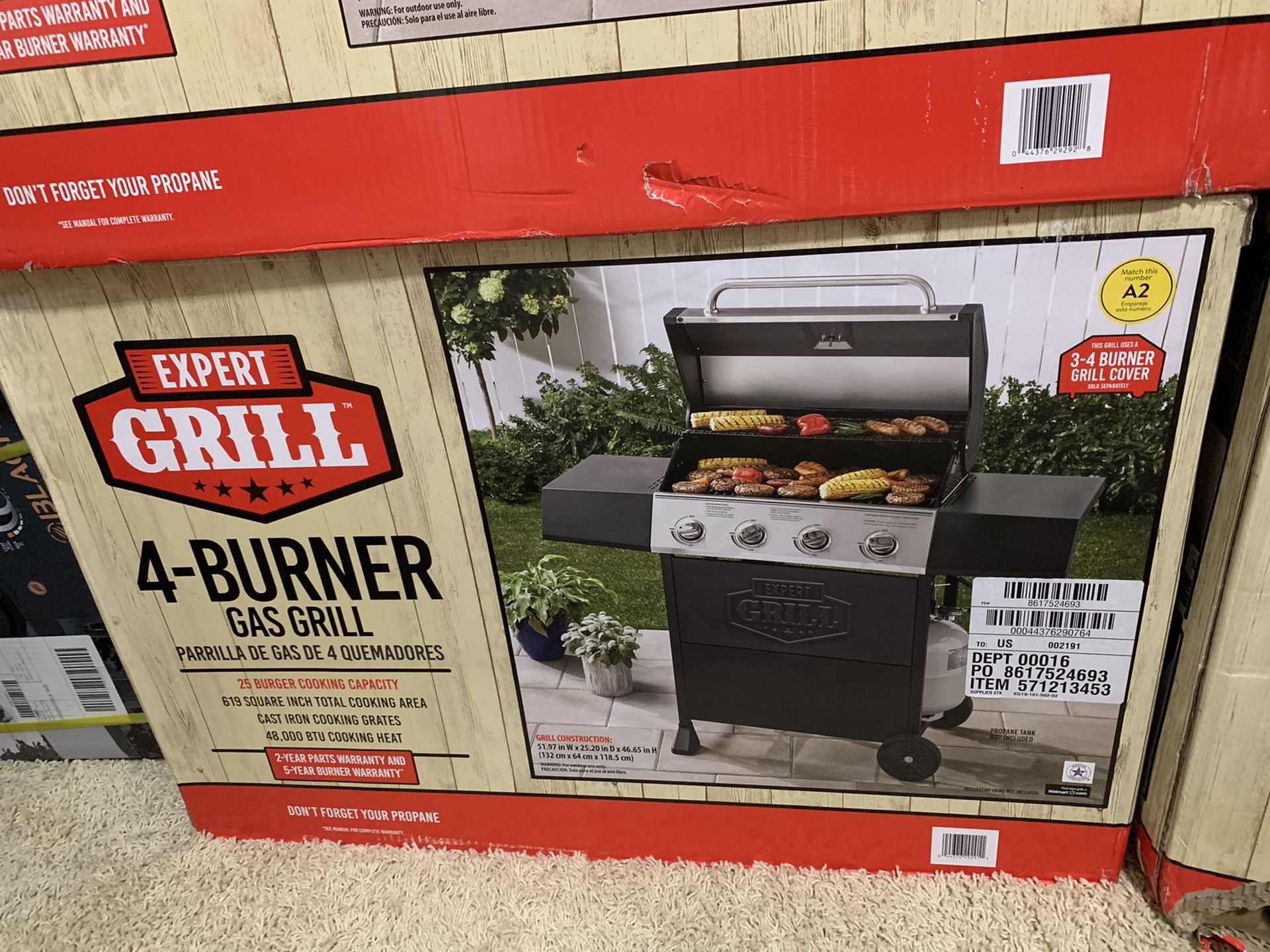 4 burner bbq grill two left !!!!!!