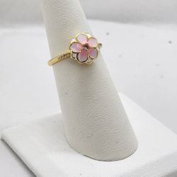 Brand New Sterling Silver 925 Magnolia Bloom Pink Ring 