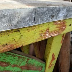 Rustic Galvinized Wood Table