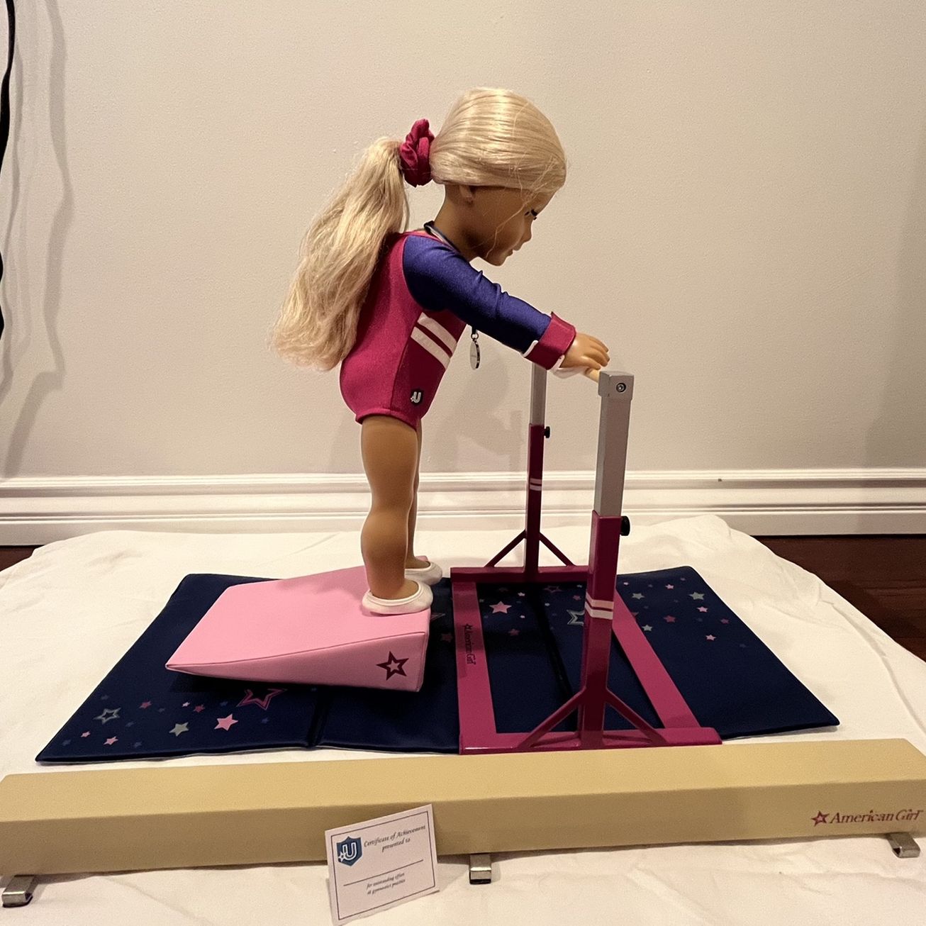 American girl gymnastics set sales