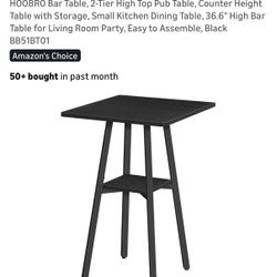 2-Tier Bar Table – Black