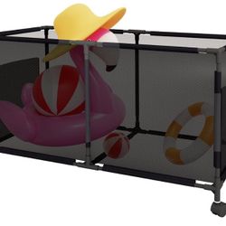 AreJonner Rolling Large Capacity Pool Storage Bin (47.2x23.6x31.5”) Medium
