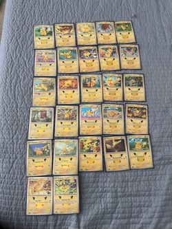 Pikachu 30th Anniversary Celebration Pokemon TCG Pikachu Holo Set Of 27 missing 12 19 25