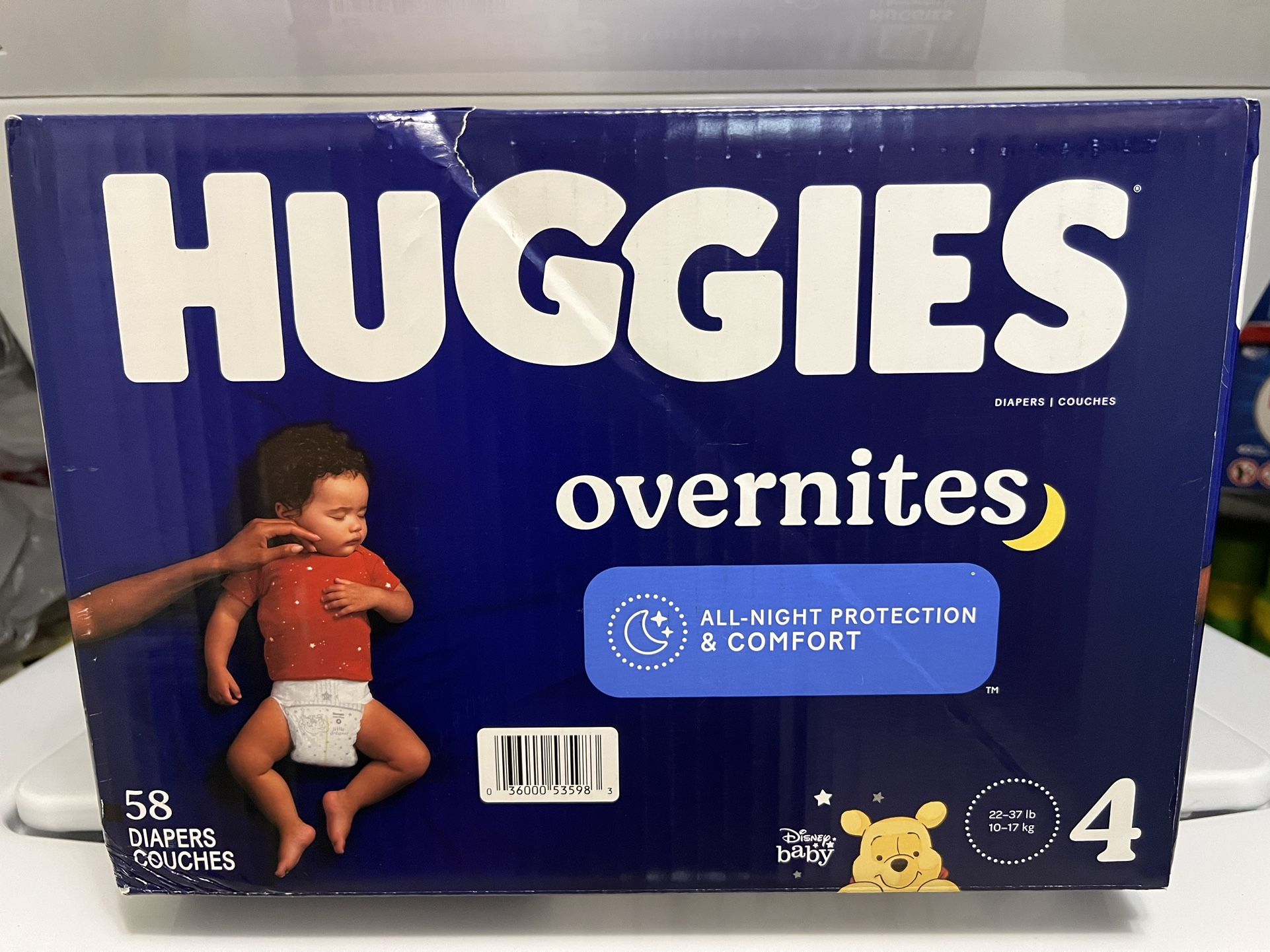 Huggies Overnites Baby Diaper 58 count Size 4