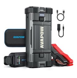 AVAPOW Car Jump Starter, 4000A Peak Battery For All Gas or Up to 10L Diesel, Portable Booster Power Pack, 12V Auto Jump Box with LED Light, USB Quick 