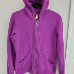 Lucy Activewear Full Zip Hoodie Jacket Women's Size L Purple Magenta Exercise
