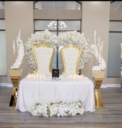 Gold Vase/ Candle Decor On Top