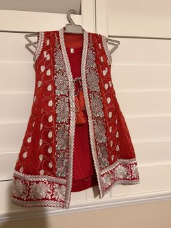 Girls Fancy Dress 4 PCs  Gown Dress  Desi Pakistani And Indian Dress