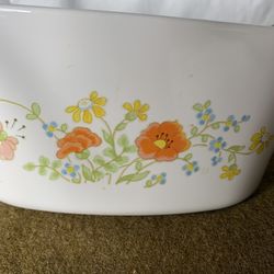  Vintage corning Where wildflower with smallflower pattern A-3-B 3 Qt With Pyrex lid