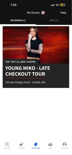 2 tickets young miko concert