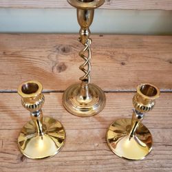 Vintage Brass Candlesticks Lot 11