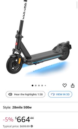 Electric Scooter for Adults, 10" Solid Tire, Max 25/28 Miles Range, 500w Motor up to 20/28Mph w/Electric Code Lock, High-Strength Aluminum Body