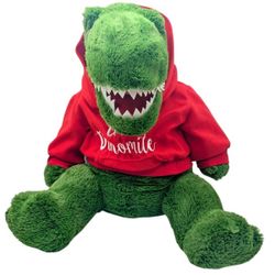 DAN DEE "U•R Dinomite" Red Hoodie Dinosaur 35" Stuffed Animal