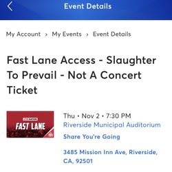 Slaughter To Prevail Fast Pass Acces (not a Concert ticket)