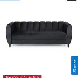 Black Velvet Sofa 
