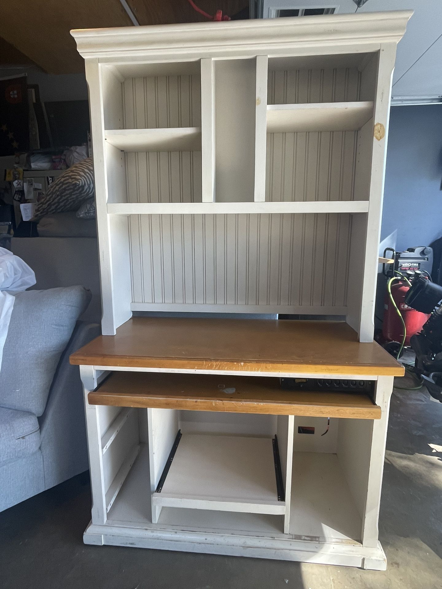 Must Go! Perfect For Small Spaces! Pottery Barn Solid Wood Computer Desk with Hutch