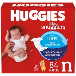 Huggies Size Newborn Diapers, Little Snugglers Baby Diapers, Size Newborn (Up To 10 Lbs), 84 Count