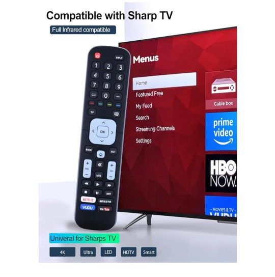 EN2A27ST Replacement TV Remote Control for Sharp 4K Ultra LED Smart HDTV