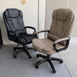 New In Box $55 Each Office Computer PU Leather Desk Chair Black Or Khaki Color Adjustable Height Furniture 