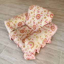 Kids Children’s Upholstered Armchair Floral Pattern Chair Nursery Bedroom