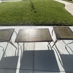 3 Wood & Iron Tables (pier One Imports)