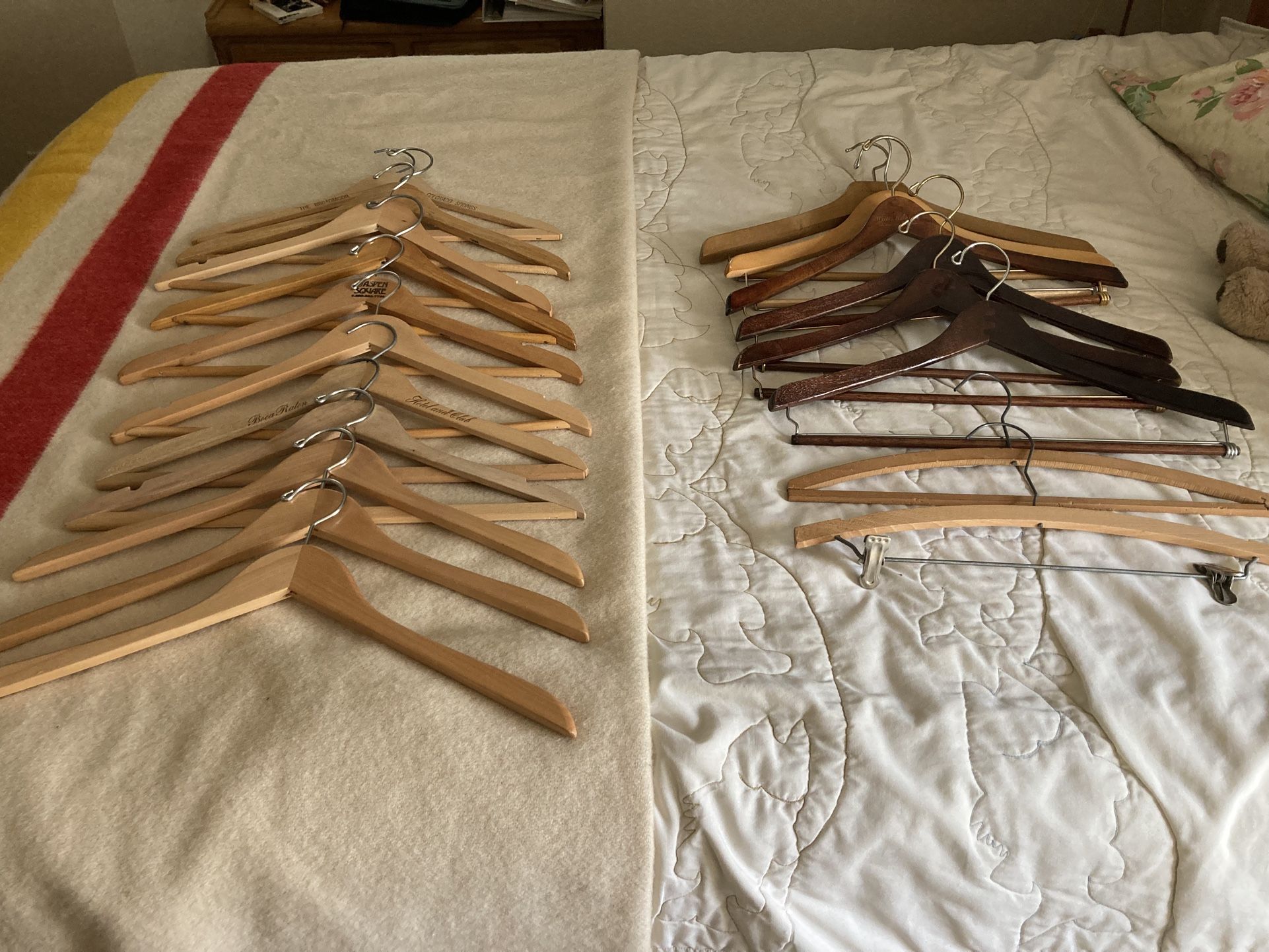 Assorted Wooden Hangars
