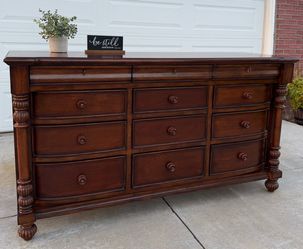 Gorgeous Dark Brown Large 12-Drawer Solid Wood Dresser