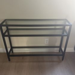 Black Glass Console Table 