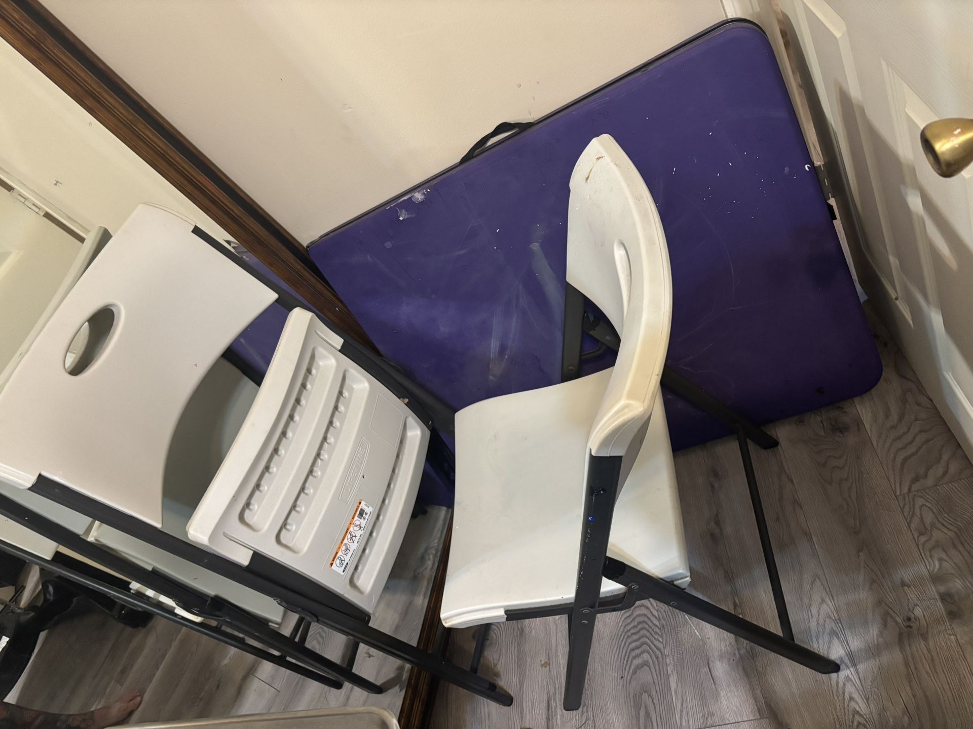 Standard Folding Table And Two Chairs