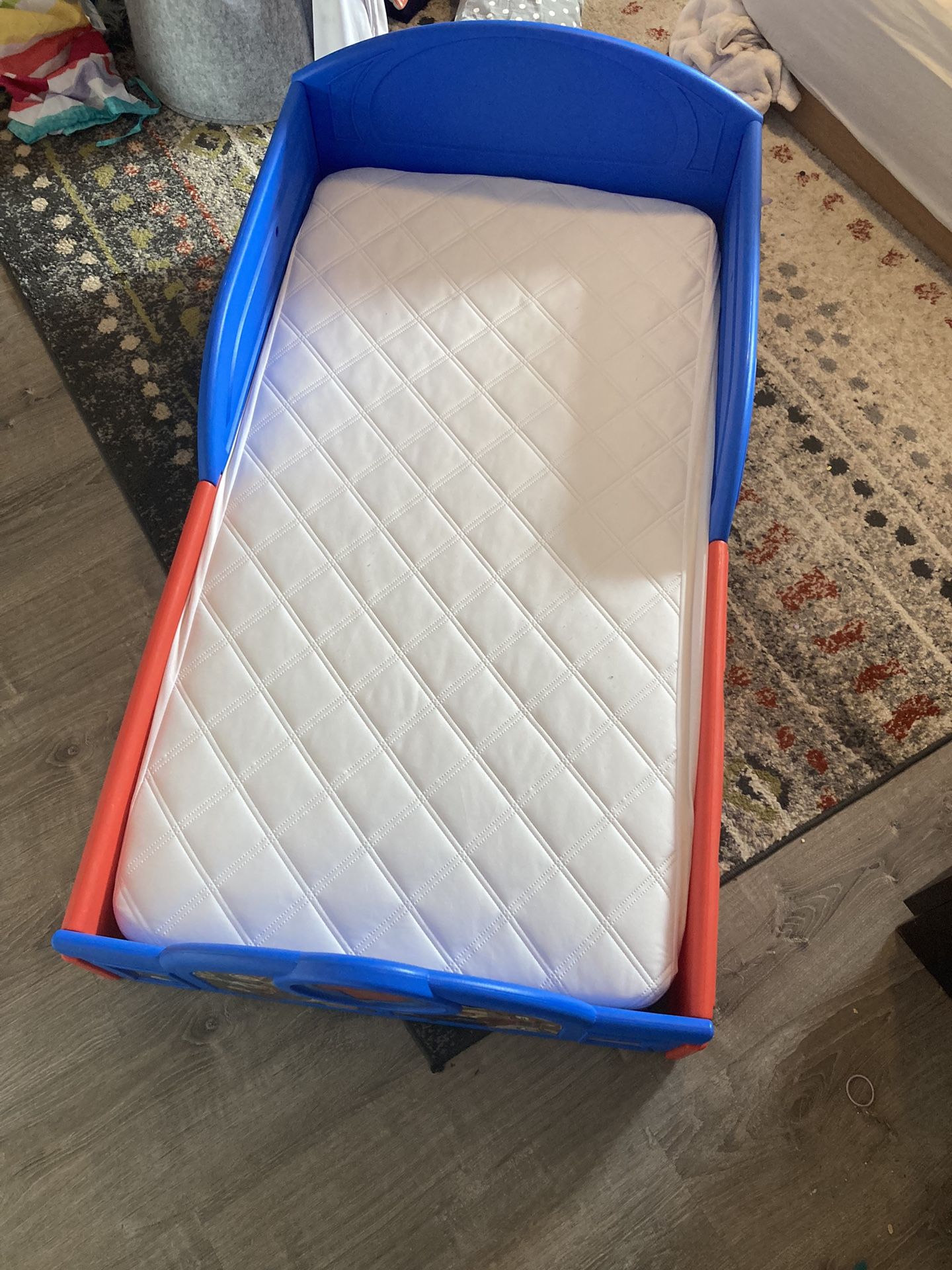 Disney Mickey Mouse Plastic Toddler Bed And Mattress