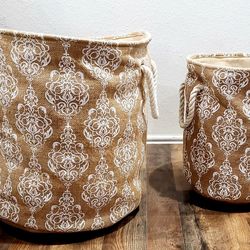 Burlap Storage Containers with Rope Handles Big: 16in x18in Small: 12in x 15in