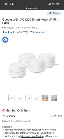 Google Wifi - AC1200 Smart Mesh Wi-Fi 4 Pack