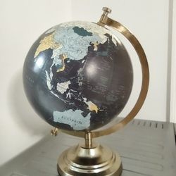 12” Desktop Globe made in India With Gold  Base, 1:72,000 Scale Made 2014.