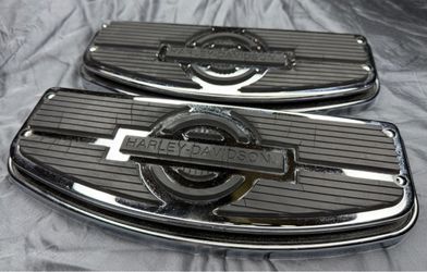 Harley Davidson OEM Nostalgic Rider Floorboards Chrome Rubber Pair 50187-96