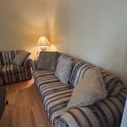 Damask Living Room Sofa Set With Pullout Bed