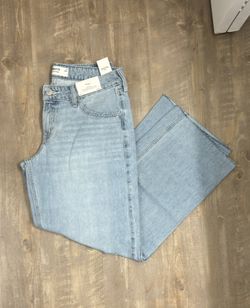 hollister light blue low rise baggy jeans