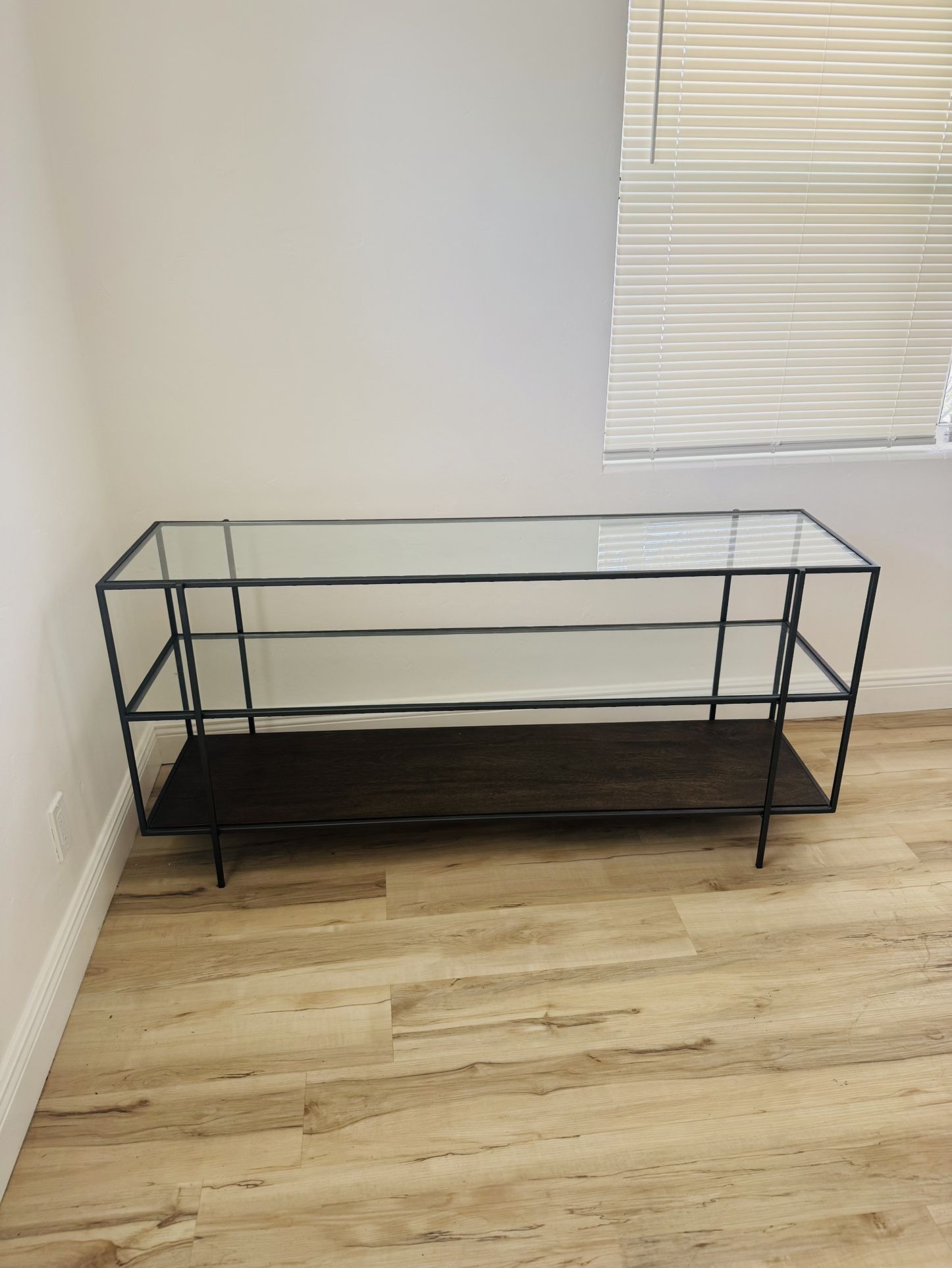 Modern Glass Console Table - 60” x 16”