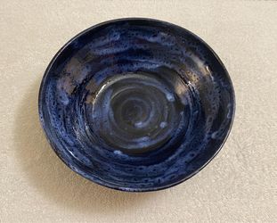 Blue Pottery Bowl - 9 Inch Diameter