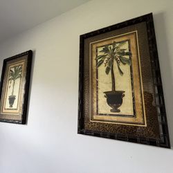 Banana Palm (2) Decorative Art Paintings With Frames