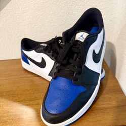 Nike Men’s Black and Blue Air Jordan 1 Low Golf Sneakers