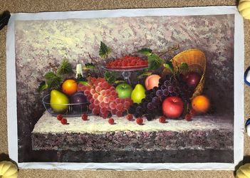 Vintage Fruits Still Life 24” X 36”