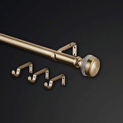 Gold Embellished Curtain Rod Fits 32”-72” Window