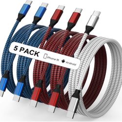 USB C to USB C Cable,Nylon Braided 60W 3/3/6/6/10 FT Fast Charging