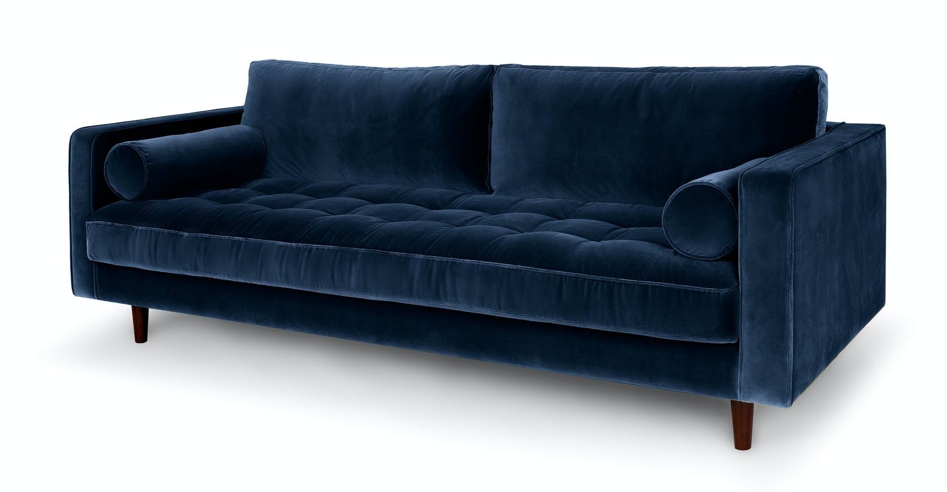 Beautiful blue velvet couch